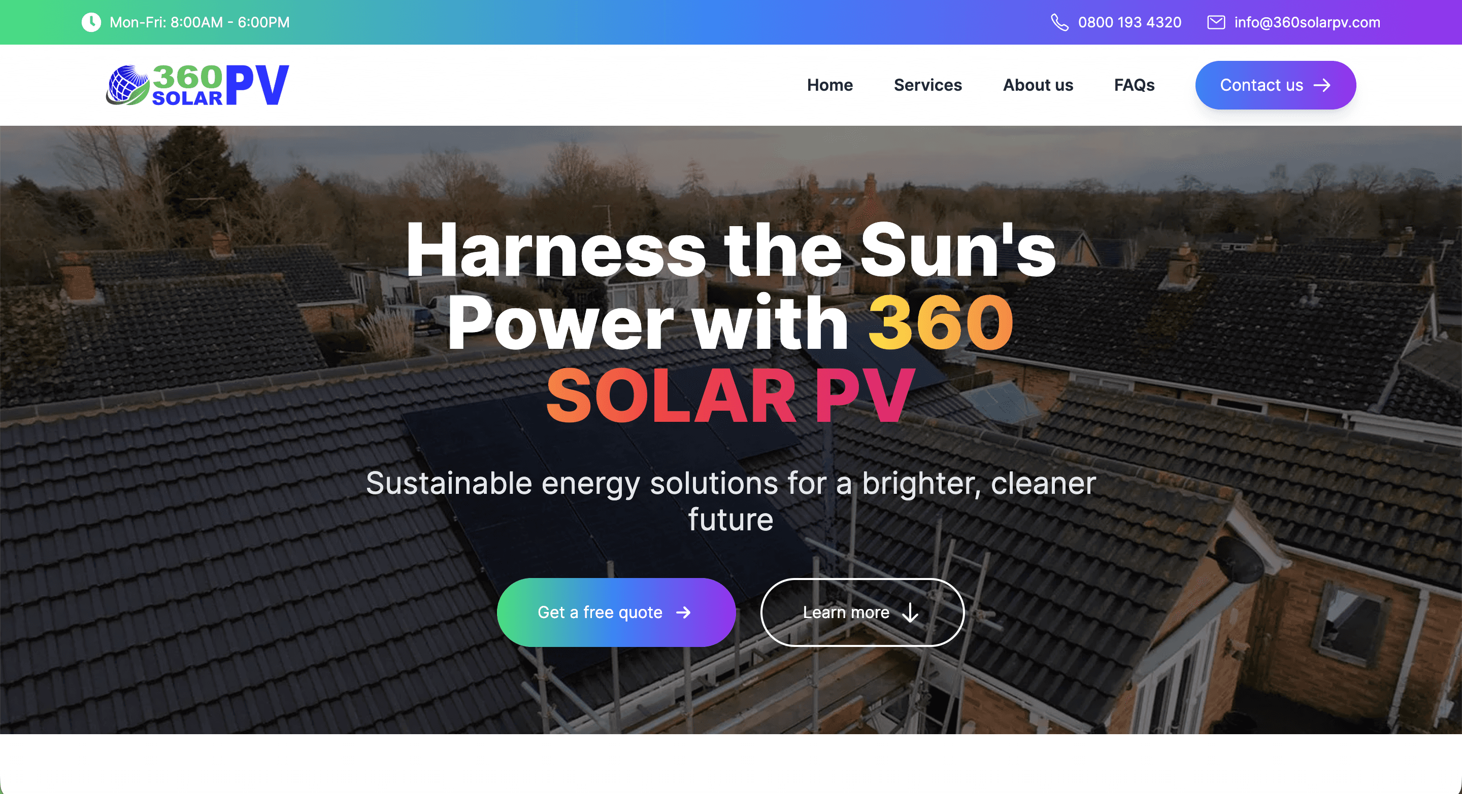 360 Solar PV interface
